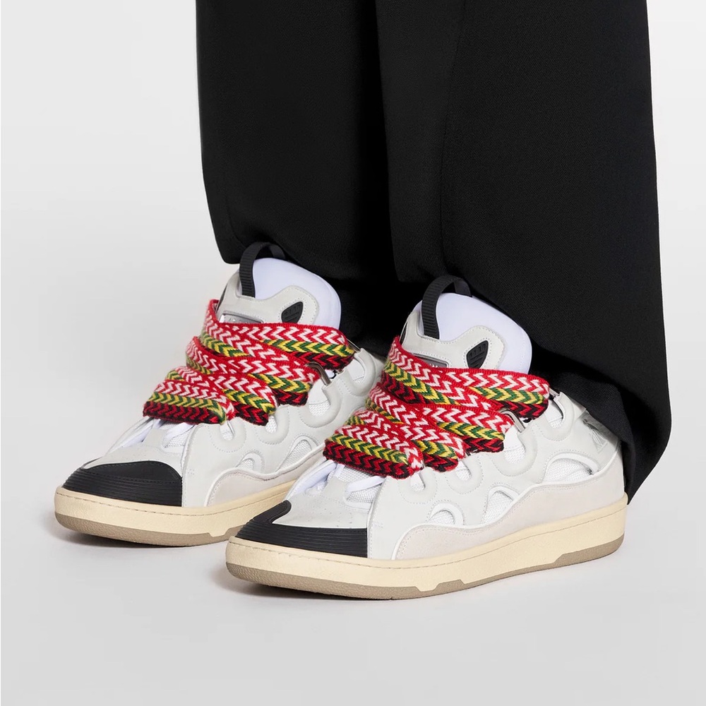 LANVIN LEATHER CURB SNEAKERS